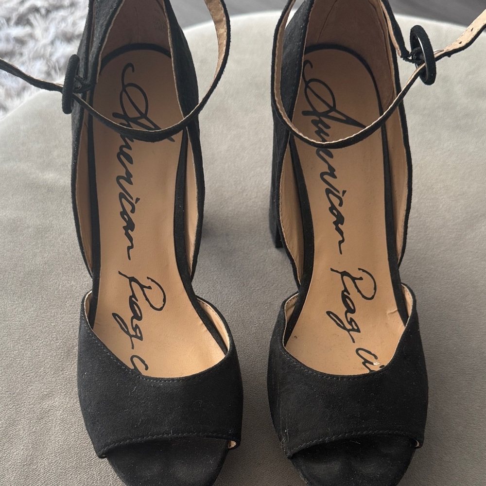 American Rag Black Ankle Strap Heels